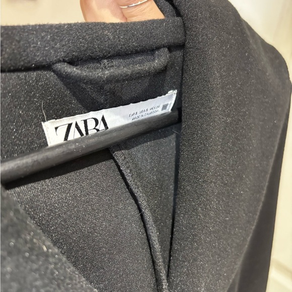 BNWOT Zara Classic Black Trench Coat - Picture 3 of 4